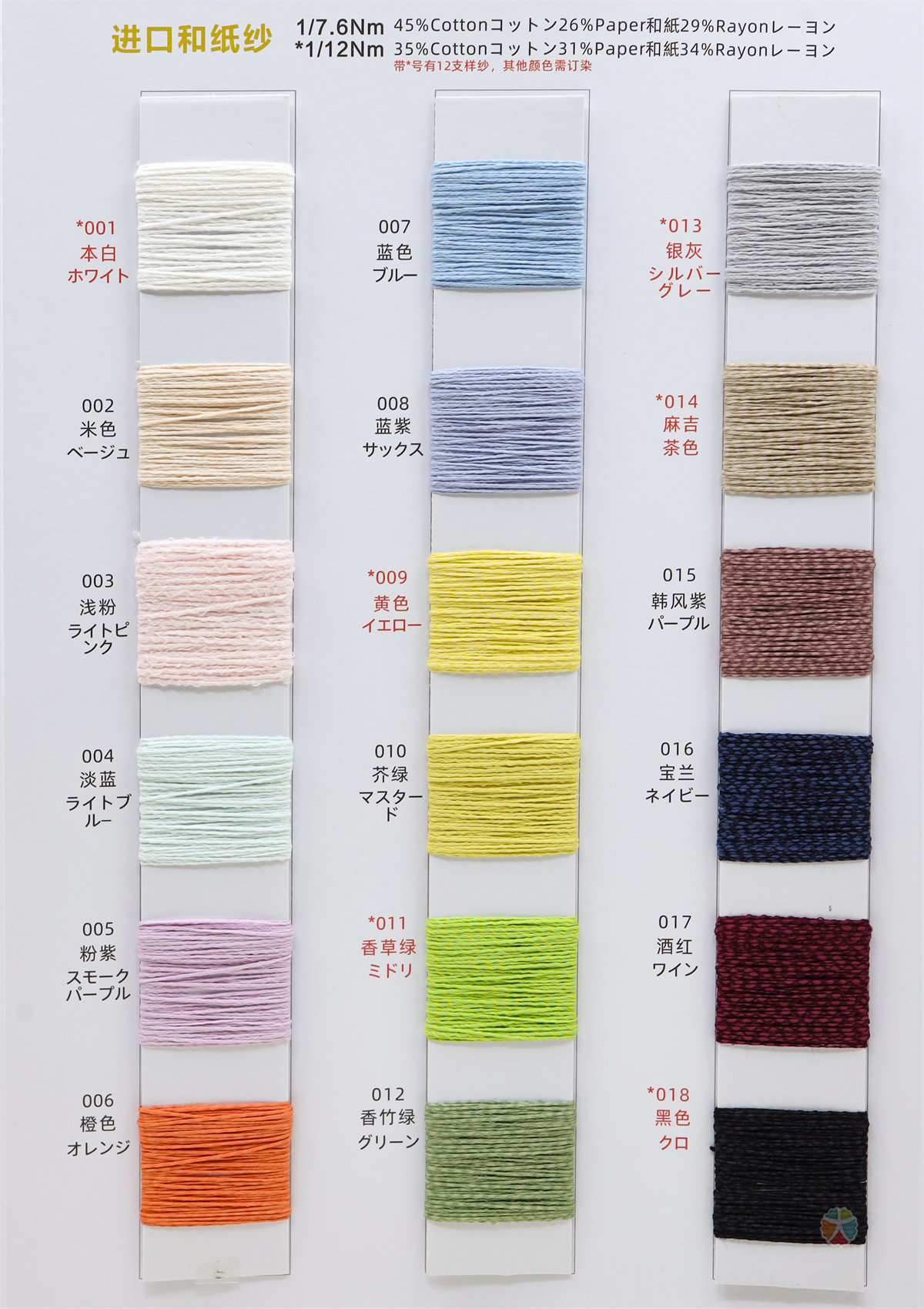 1/7.6NM 45cotton 26imported and 29paper 29rayon
