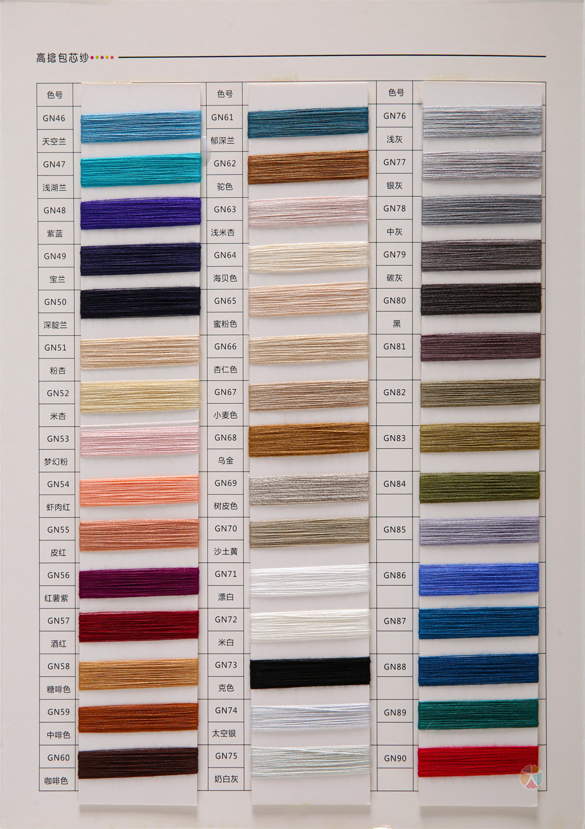 50S/2有色高捻包芯纱