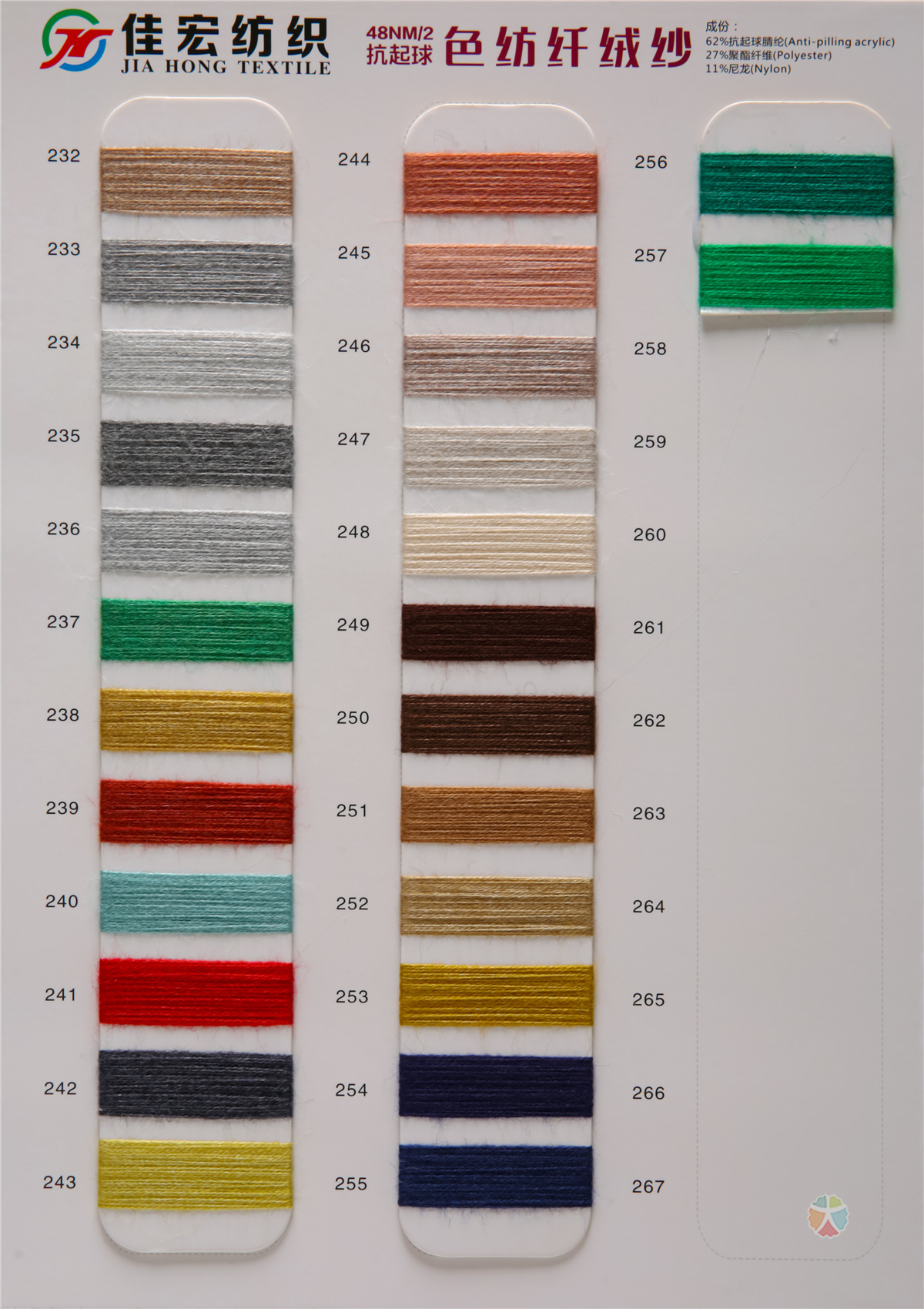 48NM/2 抗起球色纺纤绒纱