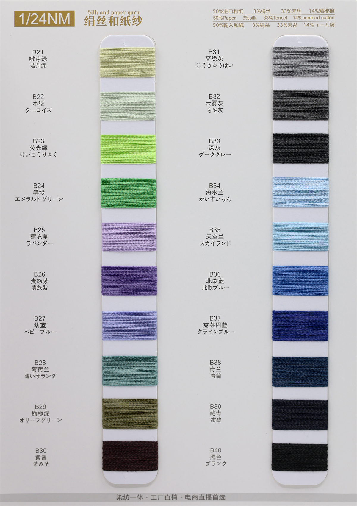 1/24NM 绢丝和纸纱