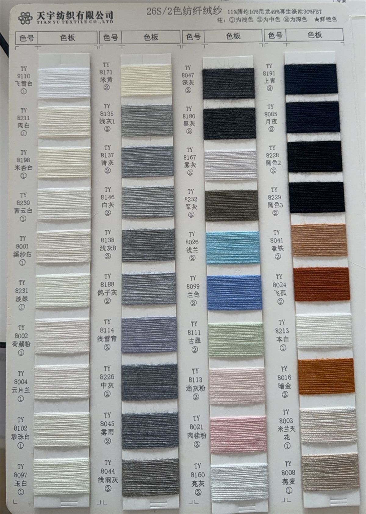26S/2色纺纤绒纱