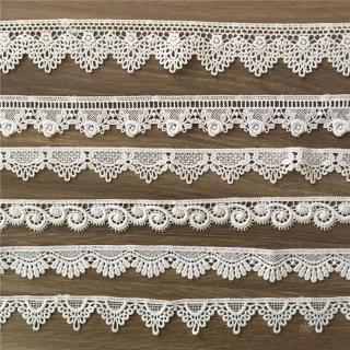 [厂价现货]精细2cm刺绣牛奶丝水溶花边服装辅料扇形下摆小花边