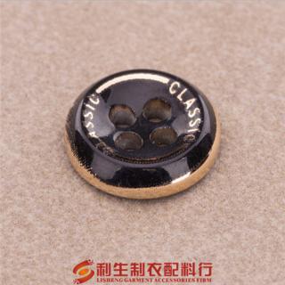 高档黑色四眼UV电镀衬衫纽扣 11.5mm毛衣外套扣子