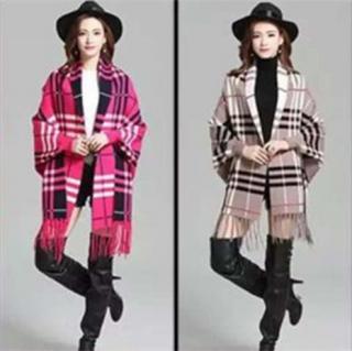 纯羊绒 秋冬新款开衫英伦风流苏披肩毛衣