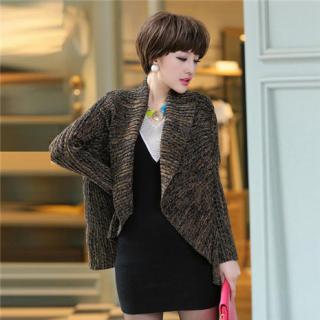 秋冬新款女式不规则披肩毛衣外套