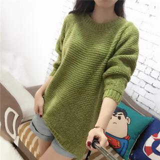 秋冬女装长袖圆领套头毛衣
