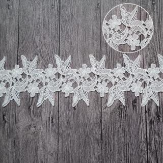 千丝丽涤纶水溶花边 大叶小花刺绣花边 8.7厘米宽度花边厂家直销