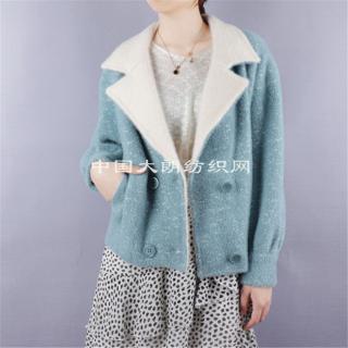 韩版宽松仿水貂针织小开衫